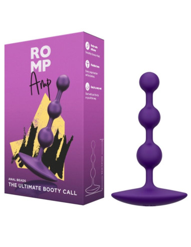 ROMP AMP PURPLE FLEXIBLE SILICONE ANAL BEADS 125 CM PURPLE
