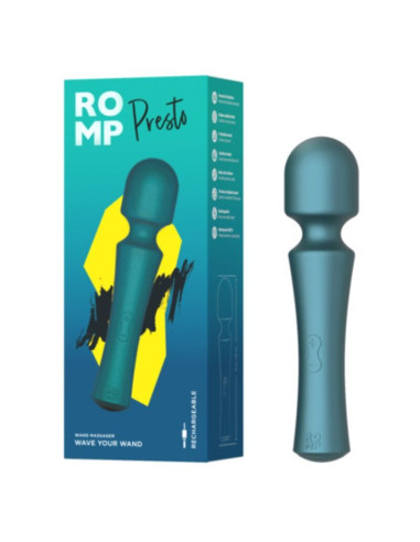 ROMP PRESTO MINI WAND VIBRATOR FLEXIBLE HEAD GREEN