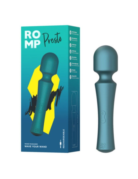 ROMP PRESTO MINI WAND VIBRATOR FLEXIBLE HEAD GREEN
