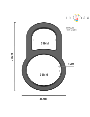 INTENSE CONLETH ADJUSTABLE DOUBLE PENIS RING MODEL 3