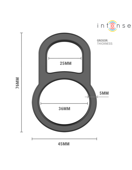 INTENSE CONLETH ADJUSTABLE DOUBLE PENIS RING MODEL 3