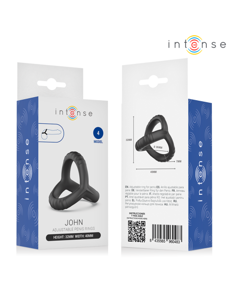 INTENSE JOHN ADJUSTABLE TRIPLE PENIS RING MODEL 4