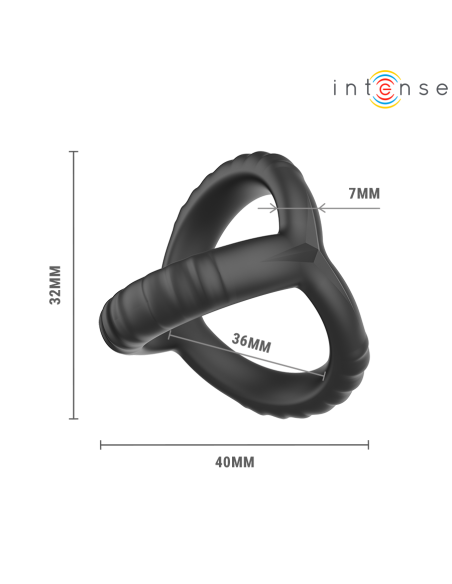 INTENSE JOHN ADJUSTABLE TRIPLE PENIS RING MODEL 4