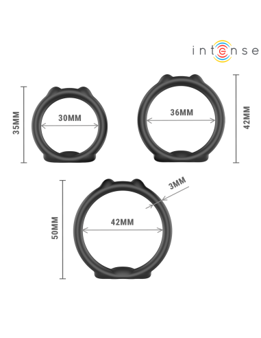 INTENSE PETER SET OF 3 PENIS RINGS MODEL 9