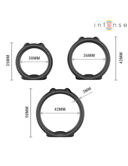 INTENSE PETER SET OF 3 PENIS RINGS MODEL 9