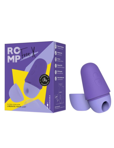 ROMP FREE X CLITORAL STIMULATOR WITH LID 10 LEVELS RECHARGEABLE PURPLE