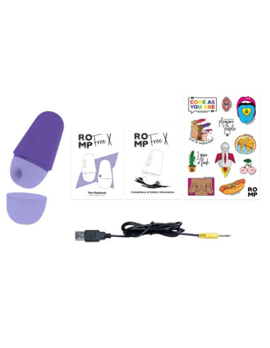 ROMP FREE X CLITORAL STIMULATOR WITH LID 10 LEVELS RECHARGEABLE PURPLE