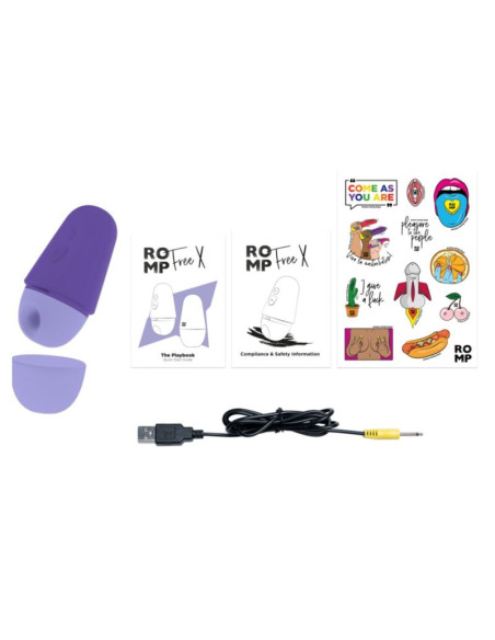 ROMP FREE X CLITORAL STIMULATOR WITH LID 10 LEVELS RECHARGEABLE PURPLE