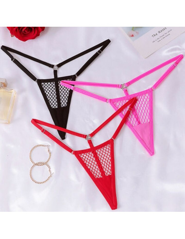 CHILIROSE CR 4856 MICRO THONG MESH BLACK S M