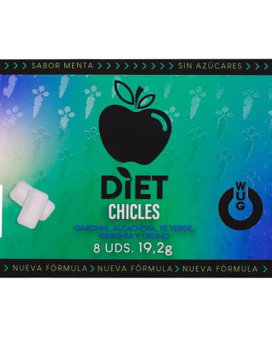 WUG DIET SUGAR FREE FUNCTIONAL MINT GUM BLISTER 8 PCS