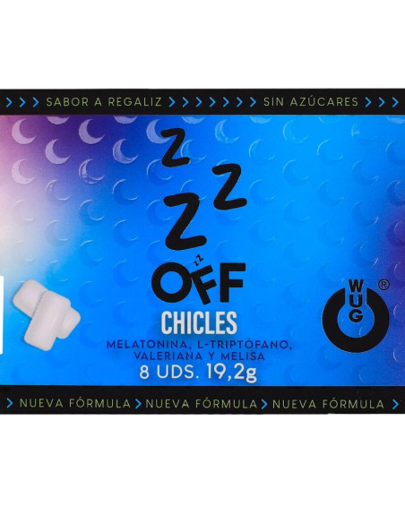 WUG OFF FUNCTIONAL MELATONIN VALERIAN LIQUORICE FLAVOUR GUM BLISTER 8 PCS