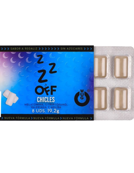 WUG OFF FUNCTIONAL MELATONIN VALERIAN LIQUORICE FLAVOUR GUM BLISTER 8 PCS