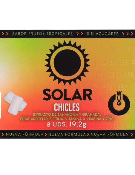 WUG SOLAR FUNCTIONAL VITAMIN ZINC TROPICAL FRUITS FLAVOUR GUM BLISTER 8 PCS