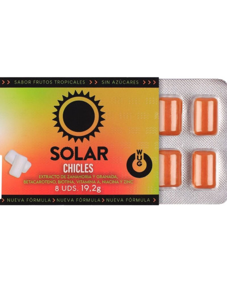 WUG SOLAR FUNCTIONAL VITAMIN ZINC TROPICAL FRUITS FLAVOUR GUM BLISTER 8 PCS