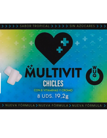 WUG MULTIVIT FUNCTIONAL MULTIVITAMIN TROPICAL FLAVOUR GUM BLISTER 8 PCS