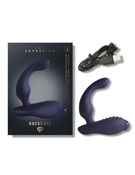 ROCKS OFF NOVA SOVEREIGN RECHARGEABLE PROSTATE PERINEUM MASSAGER 16 FUNCTION BLUE
