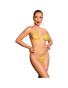 CHILIROSE CR 4898 YELLOW STRASS BIKINI ONE SIZE 2