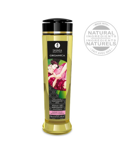 SHUNGA ORGANIC MASSAGE OIL RASPBERRY FEELING 240 ML