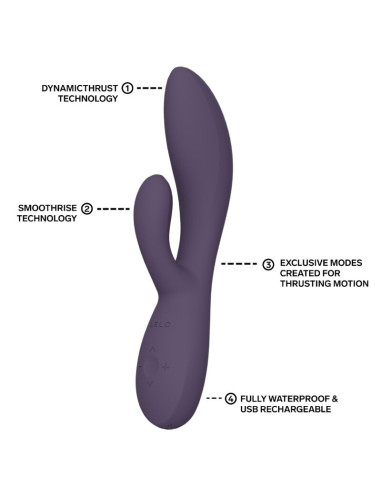 LELO INA THRUST RABBIT THRUSTING VIBRATOR PURPLE