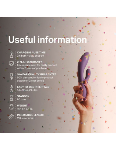 LELO INA THRUST RABBIT THRUSTING VIBRATOR PURPLE