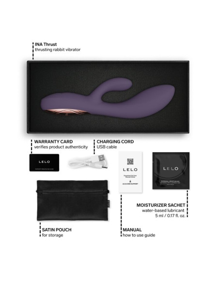 LELO INA THRUST RABBIT THRUSTING VIBRATOR PURPLE