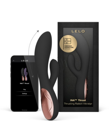 LELO INA THRUST RABBIT THRUSTING VIBRATOR BLACK