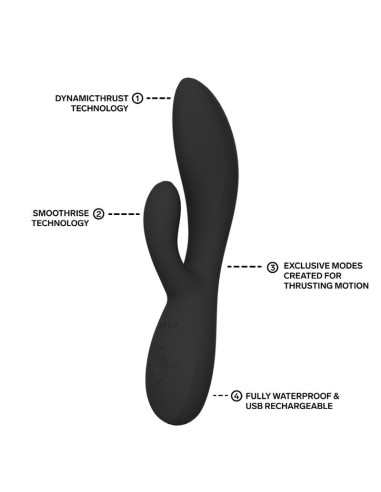 LELO INA THRUST RABBIT THRUSTING VIBRATOR BLACK