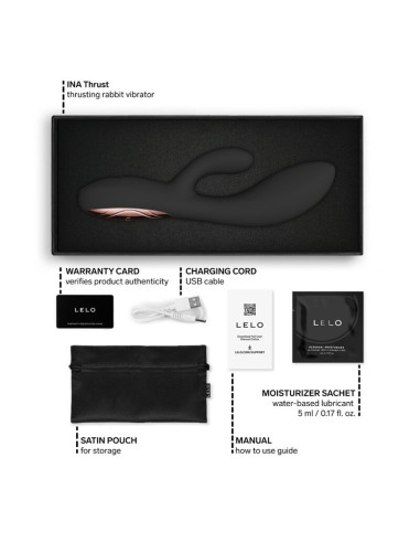 LELO INA THRUST RABBIT THRUSTING VIBRATOR BLACK