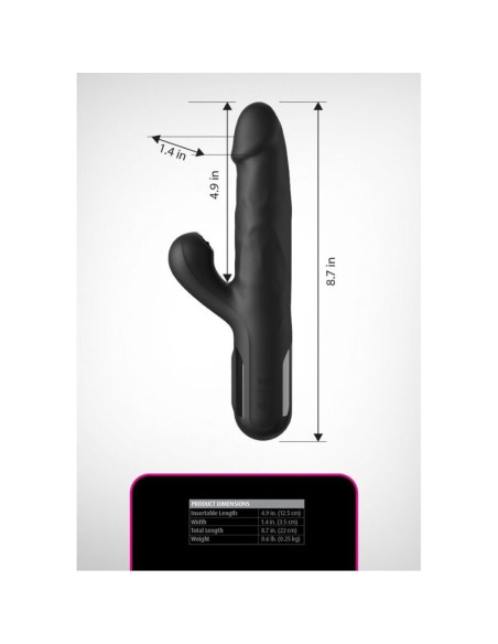 FETISH FANTASY SERIES SONIX SILICONE THRUSTER RABBIT VIBRATOR BLACK