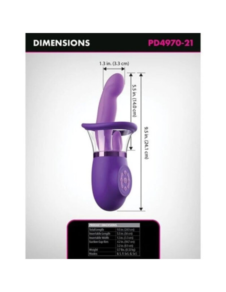 FANTASY FOR HER ULTIMATE PLEASURE PRO PLUS RABBIT VIBRATOR PURPLE 203 CM