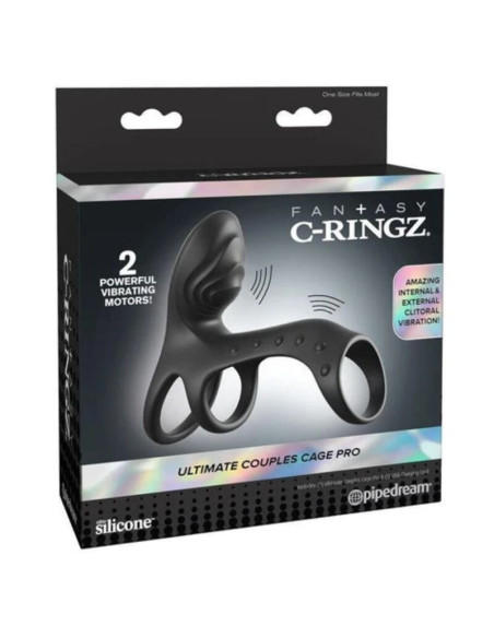 FANTASY C RINGZ ULTIMATE COUPLES CAGE PRO VIBRATING COCK RING 195 CM