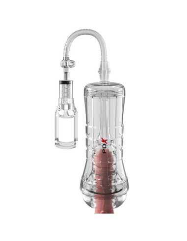PDX ELITE VIEWTUBE VAC XXL TRANSPARENT STROKER WITH SUCTION PUMP 273 CM