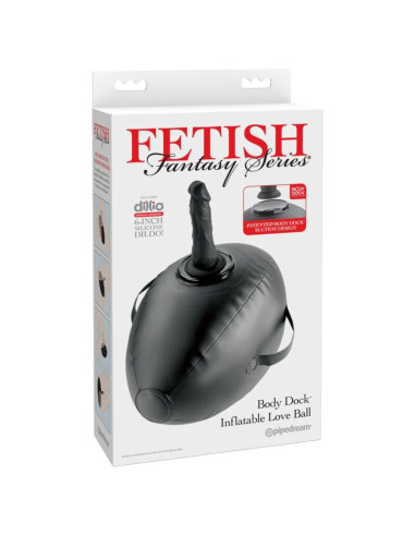 FETISH FANTASY SERIES BODY DOCK INFLATABLE LOVE BALL WITH DILDO BLACK 419 CM