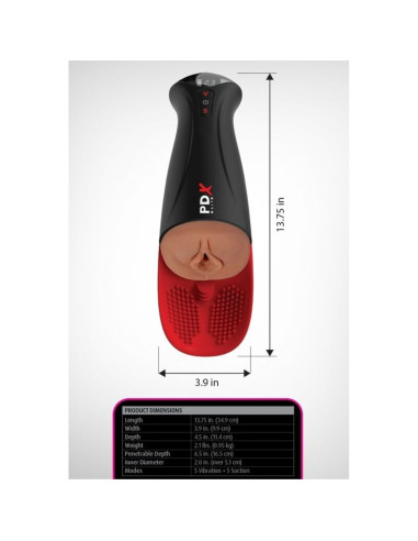 PDX ELITE FAP O MATIC PRO XL AUTOMATIC VIBRATING STROKER BROWN 349 CM