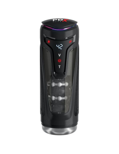 PDX ELITE MOTO BATOR PRO THRUSTING STROKER AUTOMATIC VIBRATING AND WARMING MASTURBATOR 265 CM
