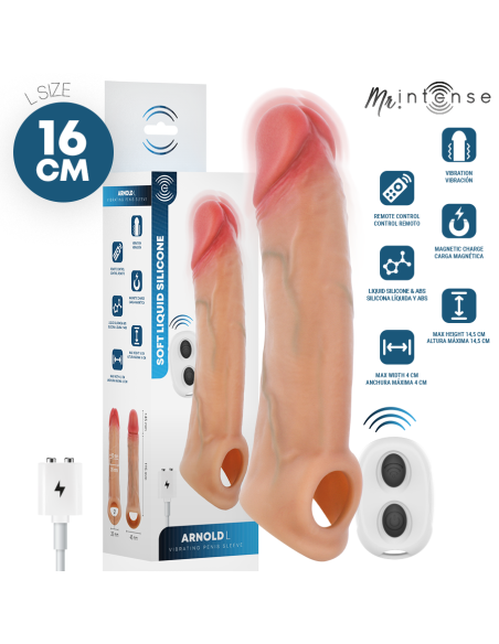 MR INTENSE ARNOLD L ULTRA REALISTIC VIBRATING PENIS SLEEVE REMOTE CONTROL 16 CM O 45 CM