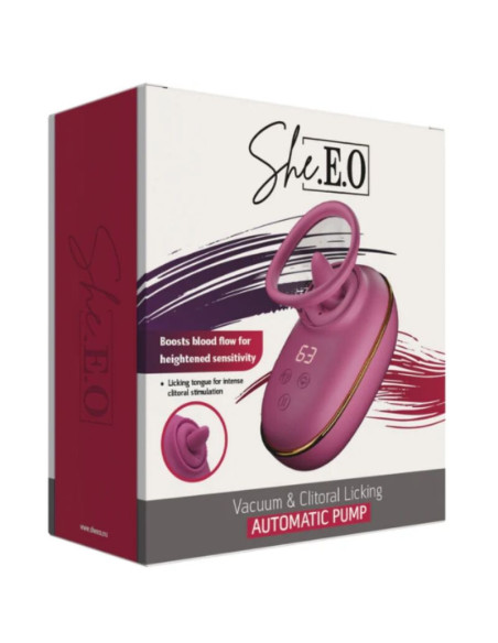 SHEEO AUTOMATIC CLITORAL STIMULATING PUMP WITH LICKING EFFECT PURPLE
