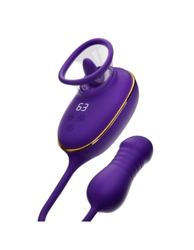 SHEEO CLITORAL SUCTION TOOL WITH LICKING EFFECT AND PURPLE ANAL STIMULATOR