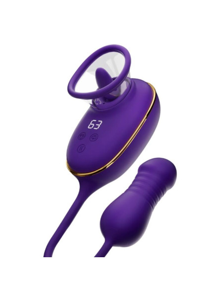 SHEEO CLITORAL SUCTION TOOL WITH LICKING EFFECT AND PURPLE ANAL STIMULATOR