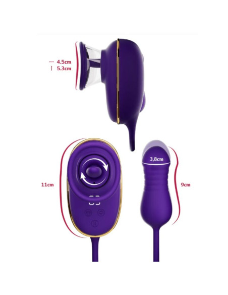 SHEEO CLITORAL SUCTION TOOL WITH LICKING EFFECT AND PURPLE ANAL STIMULATOR
