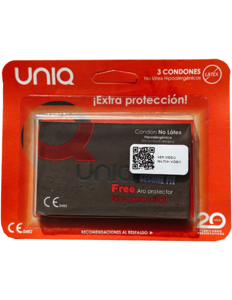 UNIQ SECURE FIT LATEX FREE CONDOMS 3 UNITS