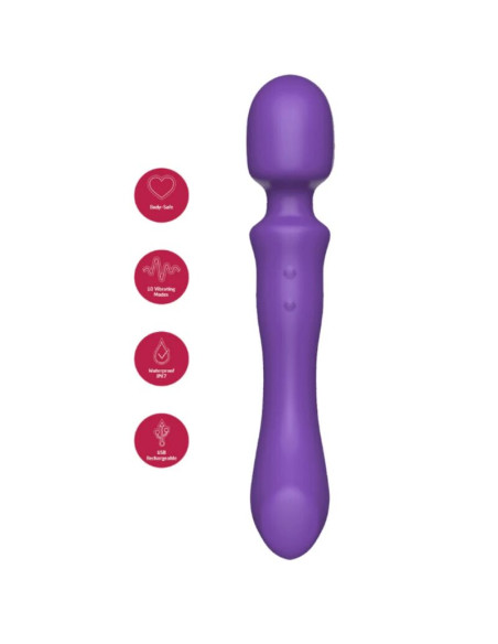 SHEEO DOUBLE ENDED VIBRATING MASSAGER WAND PURPLE