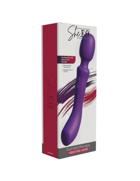 SHEEO DOUBLE ENDED VIBRATING MASSAGER WAND PURPLE