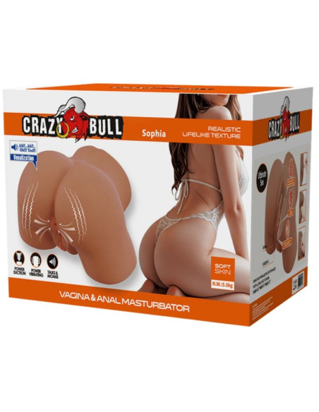 CRAZY BULL SOPHIA REALISTIC FEMALE BUTT VIBRATOR AND SUCKER WITH SOUND 55 KG