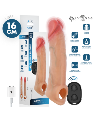 MR INTENSE ARNOLD L ULTRA REALISTIC VIBRATING PENIS SLEEVE REMOTE CONTROL 16 CM O 45 CM