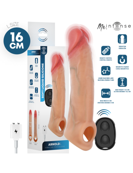 MR INTENSE ARNOLD L ULTRA REALISTIC VIBRATING PENIS SLEEVE REMOTE CONTROL 16 CM O 45 CM
