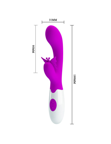 PRETTY LOVE BUTTERFLY KISS 30 FUNCTION RABBIT VIBRATOR PURPLE