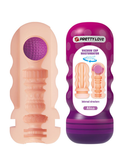 PRETTY LOVE VAGINAL SMOOTHING MASTURBATOR WITH SUCTION CUP AND INTERNAL TEXTURES
