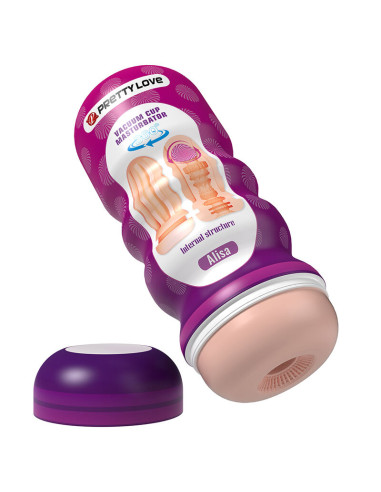 PRETTY LOVE VAGINAL SMOOTHING MASTURBATOR WITH SUCTION CUP AND INTERNAL TEXTURES