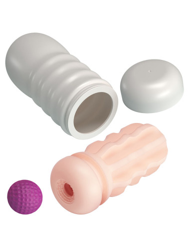 PRETTY LOVE VAGINAL SMOOTHING MASTURBATOR WITH SUCTION CUP AND INTERNAL TEXTURES
